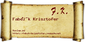 Fabók Krisztofer névjegykártya