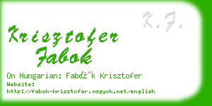 krisztofer fabok business card